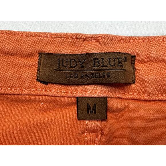 Judy Blue Women's Salmon Colored Stretch Denim Cut-Off Shorts - Size M (28x3) - Picture 4 of 6